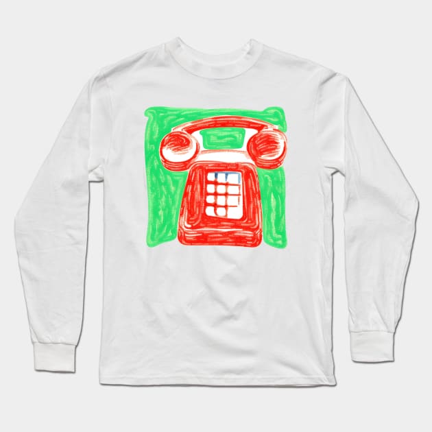 Telephone Long Sleeve T-Shirt by Maria Murtaza